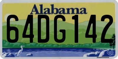 AL license plate 64DG142