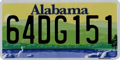 AL license plate 64DG151