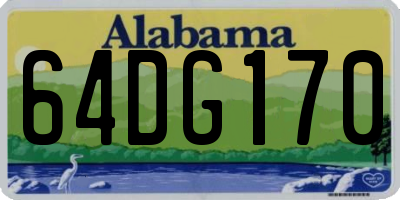 AL license plate 64DG170