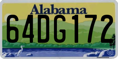AL license plate 64DG172