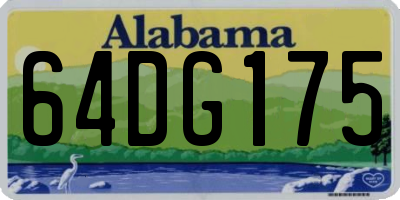 AL license plate 64DG175
