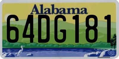 AL license plate 64DG181