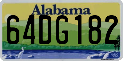 AL license plate 64DG182