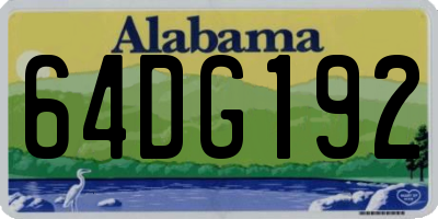 AL license plate 64DG192