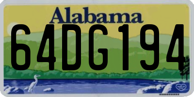 AL license plate 64DG194