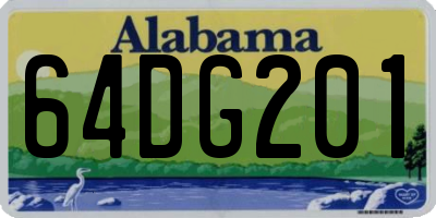 AL license plate 64DG201