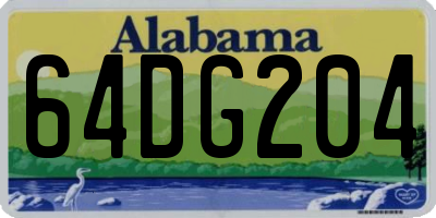 AL license plate 64DG204