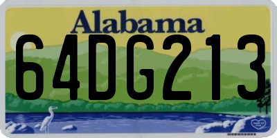 AL license plate 64DG213