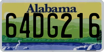 AL license plate 64DG216