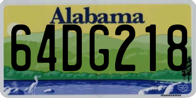 AL license plate 64DG218