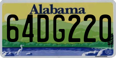 AL license plate 64DG220