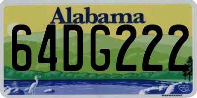 AL license plate 64DG222