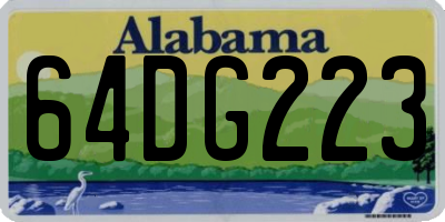 AL license plate 64DG223