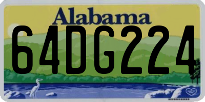 AL license plate 64DG224