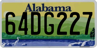 AL license plate 64DG227
