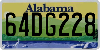 AL license plate 64DG228
