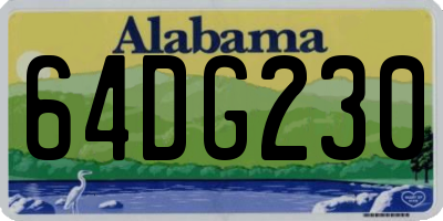 AL license plate 64DG230