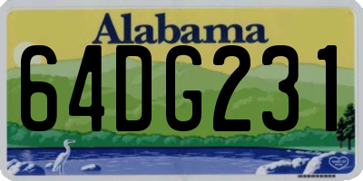 AL license plate 64DG231