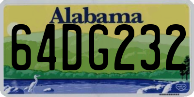 AL license plate 64DG232