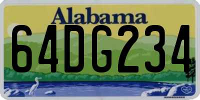 AL license plate 64DG234