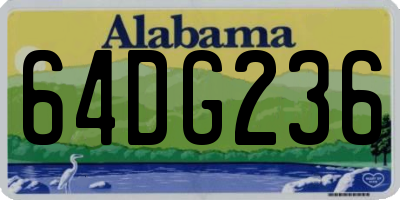 AL license plate 64DG236