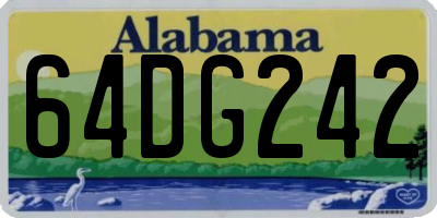 AL license plate 64DG242