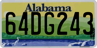 AL license plate 64DG243