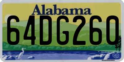 AL license plate 64DG260