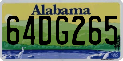 AL license plate 64DG265