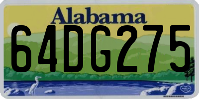 AL license plate 64DG275