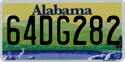 AL license plate 64DG282