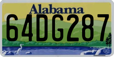 AL license plate 64DG287