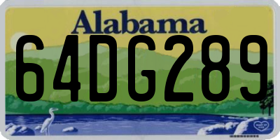 AL license plate 64DG289
