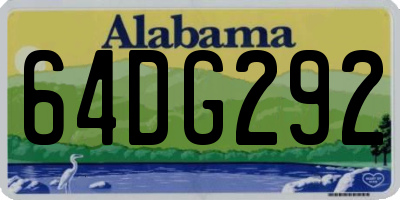 AL license plate 64DG292