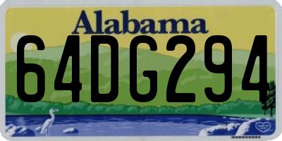 AL license plate 64DG294