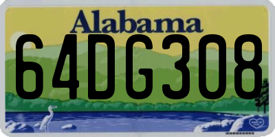 AL license plate 64DG308