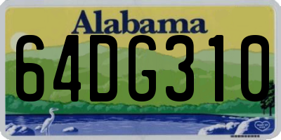 AL license plate 64DG310