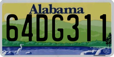 AL license plate 64DG311