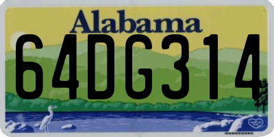 AL license plate 64DG314