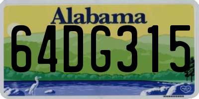 AL license plate 64DG315