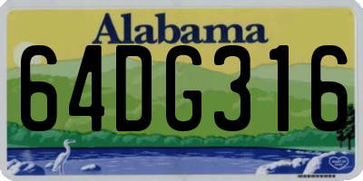 AL license plate 64DG316