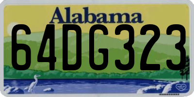 AL license plate 64DG323