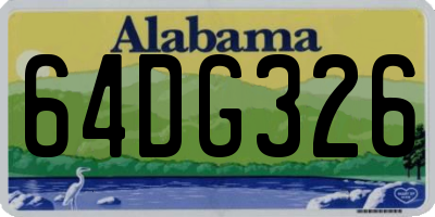 AL license plate 64DG326