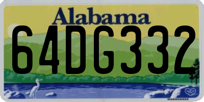 AL license plate 64DG332