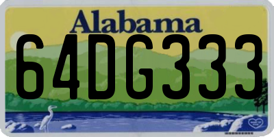 AL license plate 64DG333