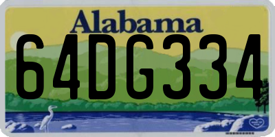 AL license plate 64DG334