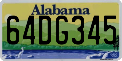 AL license plate 64DG345
