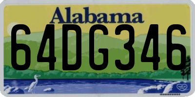 AL license plate 64DG346