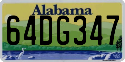 AL license plate 64DG347