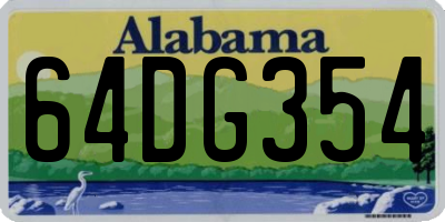 AL license plate 64DG354
